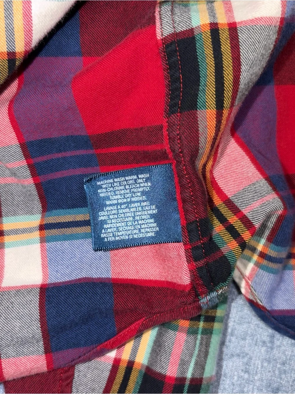 Polo Ralph Lauren kids Plaid Button Down Shirt Red Blue Multi Color Long Sleeve
